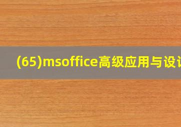 (65)msoffice高级应用与设计