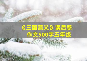 《三国演义》读后感作文500字五年级