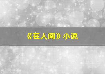 《在人间》小说