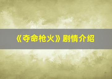 《夺命枪火》剧情介绍