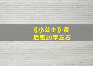 《小公主》读后感20字左右