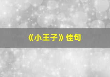 《小王子》佳句