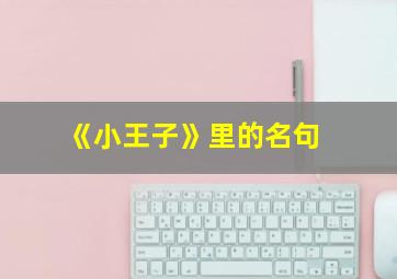 《小王子》里的名句