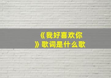 《我好喜欢你》歌词是什么歌