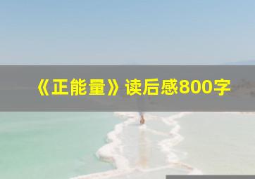 《正能量》读后感800字