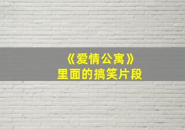 《爱情公寓》里面的搞笑片段