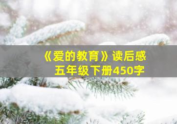 《爱的教育》读后感五年级下册450字