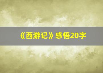 《西游记》感悟20字