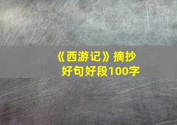 《西游记》摘抄好句好段100字