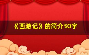 《西游记》的简介30字