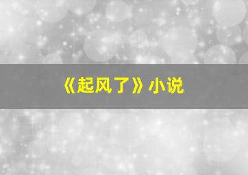 《起风了》小说