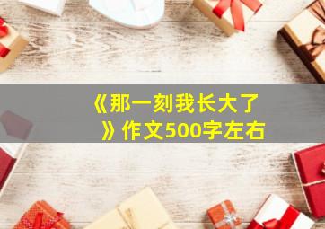 《那一刻我长大了》作文500字左右