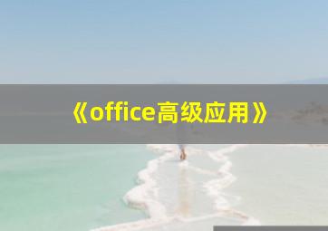 《office高级应用》