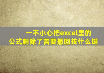 一不小心把excel里的公式删除了需要撤回按什么键