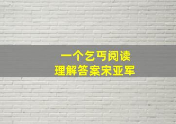 一个乞丐阅读理解答案宋亚军