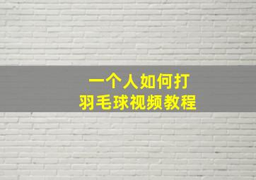 一个人如何打羽毛球视频教程