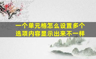 一个单元格怎么设置多个选项内容显示出来不一样