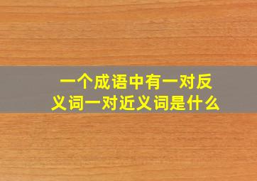 一个成语中有一对反义词一对近义词是什么