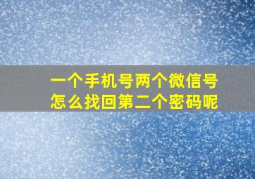 一个手机号两个微信号怎么找回第二个密码呢