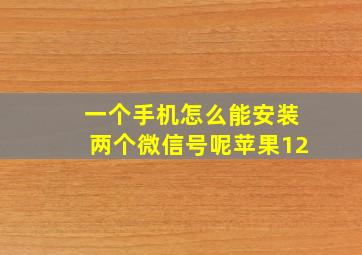 一个手机怎么能安装两个微信号呢苹果12