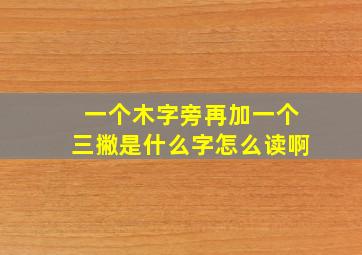 一个木字旁再加一个三撇是什么字怎么读啊