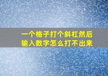 一个格子打个斜杠然后输入数字怎么打不出来