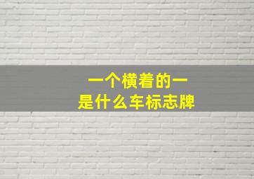 一个横着的一是什么车标志牌