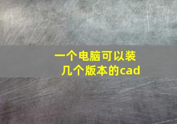 一个电脑可以装几个版本的cad