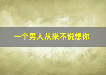 一个男人从来不说想你