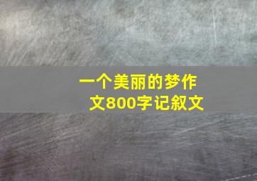 一个美丽的梦作文800字记叙文