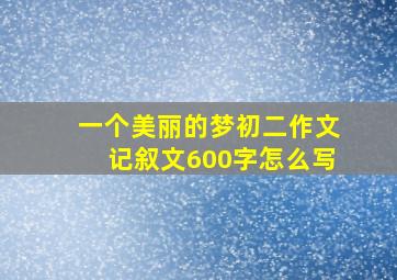 一个美丽的梦初二作文记叙文600字怎么写