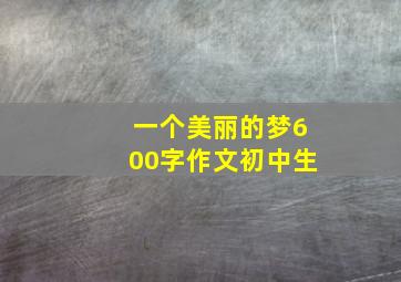 一个美丽的梦600字作文初中生