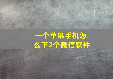 一个苹果手机怎么下2个微信软件