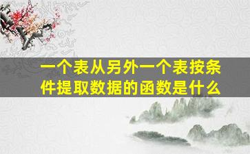 一个表从另外一个表按条件提取数据的函数是什么