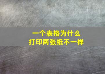 一个表格为什么打印两张纸不一样