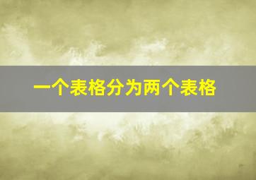 一个表格分为两个表格