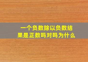 一个负数除以负数结果是正数吗对吗为什么