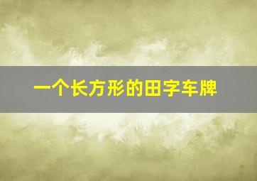 一个长方形的田字车牌