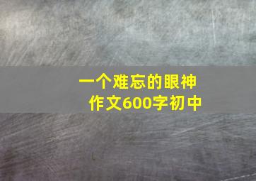 一个难忘的眼神作文600字初中