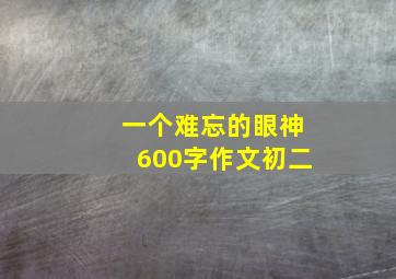 一个难忘的眼神600字作文初二