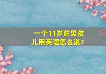 一个11岁的男孩儿用英语怎么说?