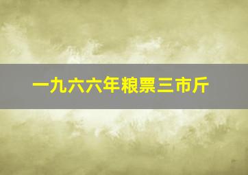 一九六六年粮票三市斤