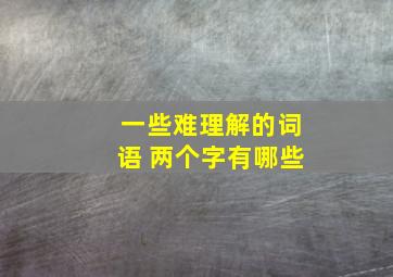 一些难理解的词语 两个字有哪些