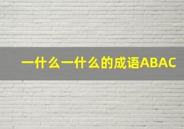 一什么一什么的成语ABAC