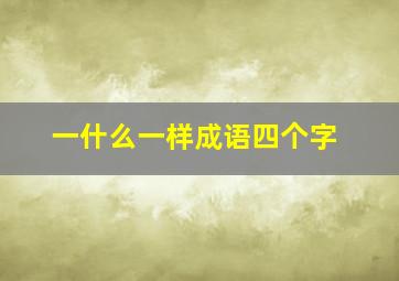 一什么一样成语四个字