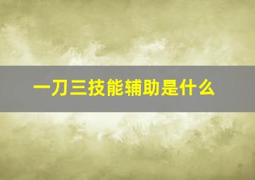 一刀三技能辅助是什么