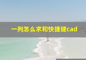 一列怎么求和快捷键cad