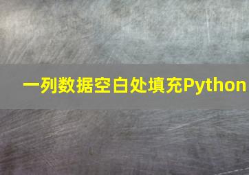 一列数据空白处填充Python