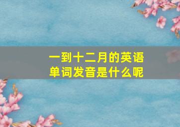 一到十二月的英语单词发音是什么呢