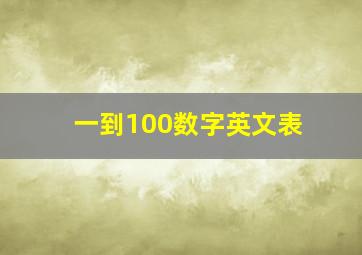 一到100数字英文表